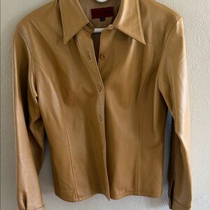 Nicola Berti Elegant Tan Leather Jacket